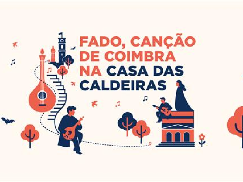 Fado singers in black capes performing with Coimbra guitars at Casa das Caldeiras.