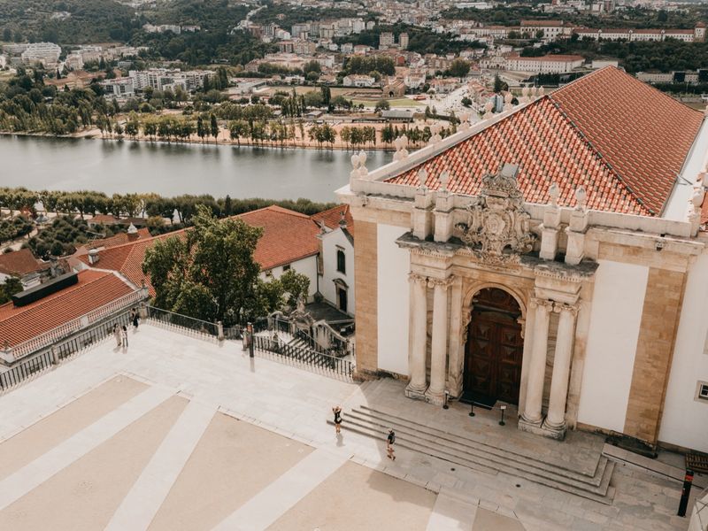 The Joanina Library from above, with the Mondego and the city beyond.